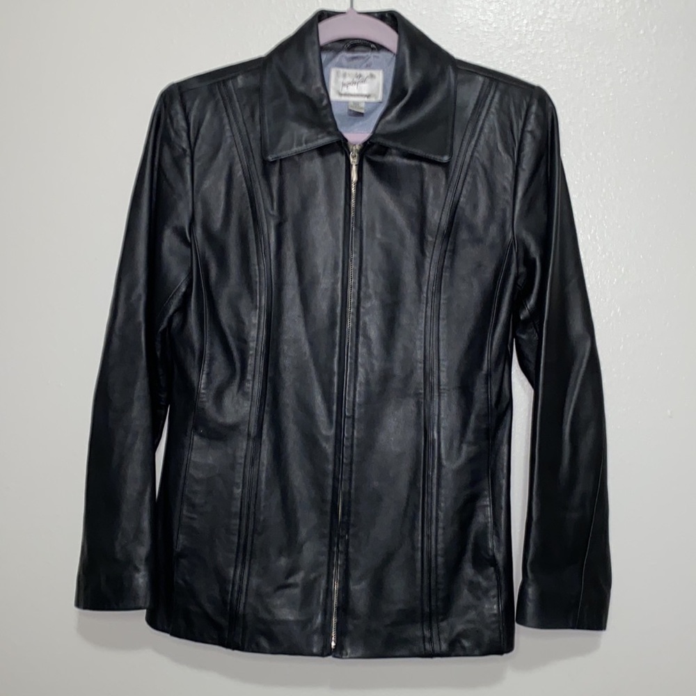 Jacqueline Ferrar Lambskin Real Leather Jacket Ultra Soft Women’s Size Small